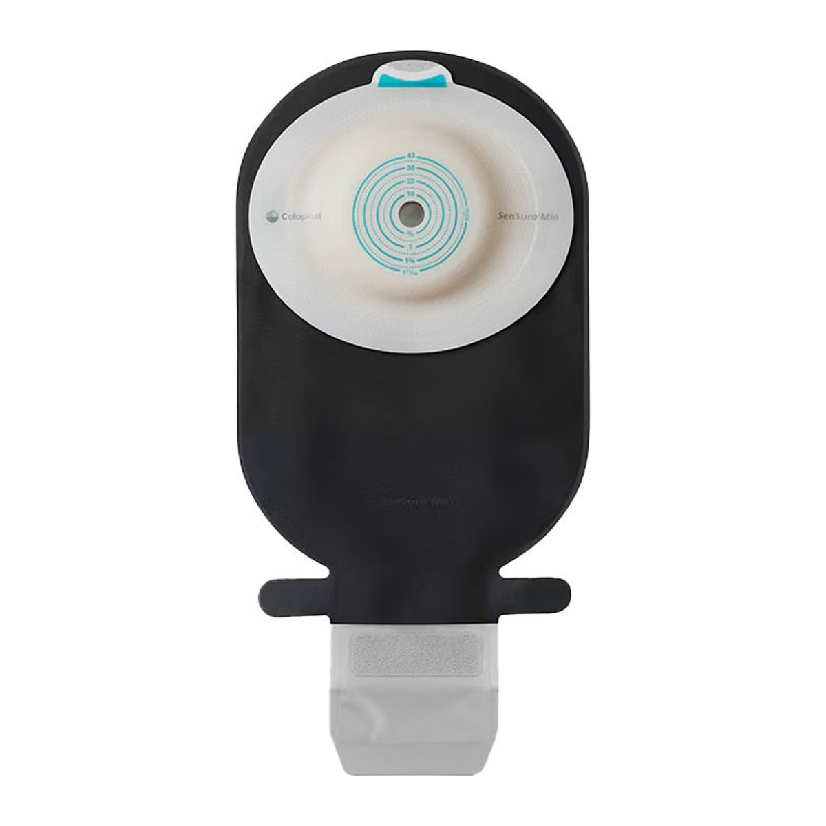 Coloplast SenSura Mio Convex black-with-window one-piece drainable ostomy pouch, CST18776 through CST18991 family.