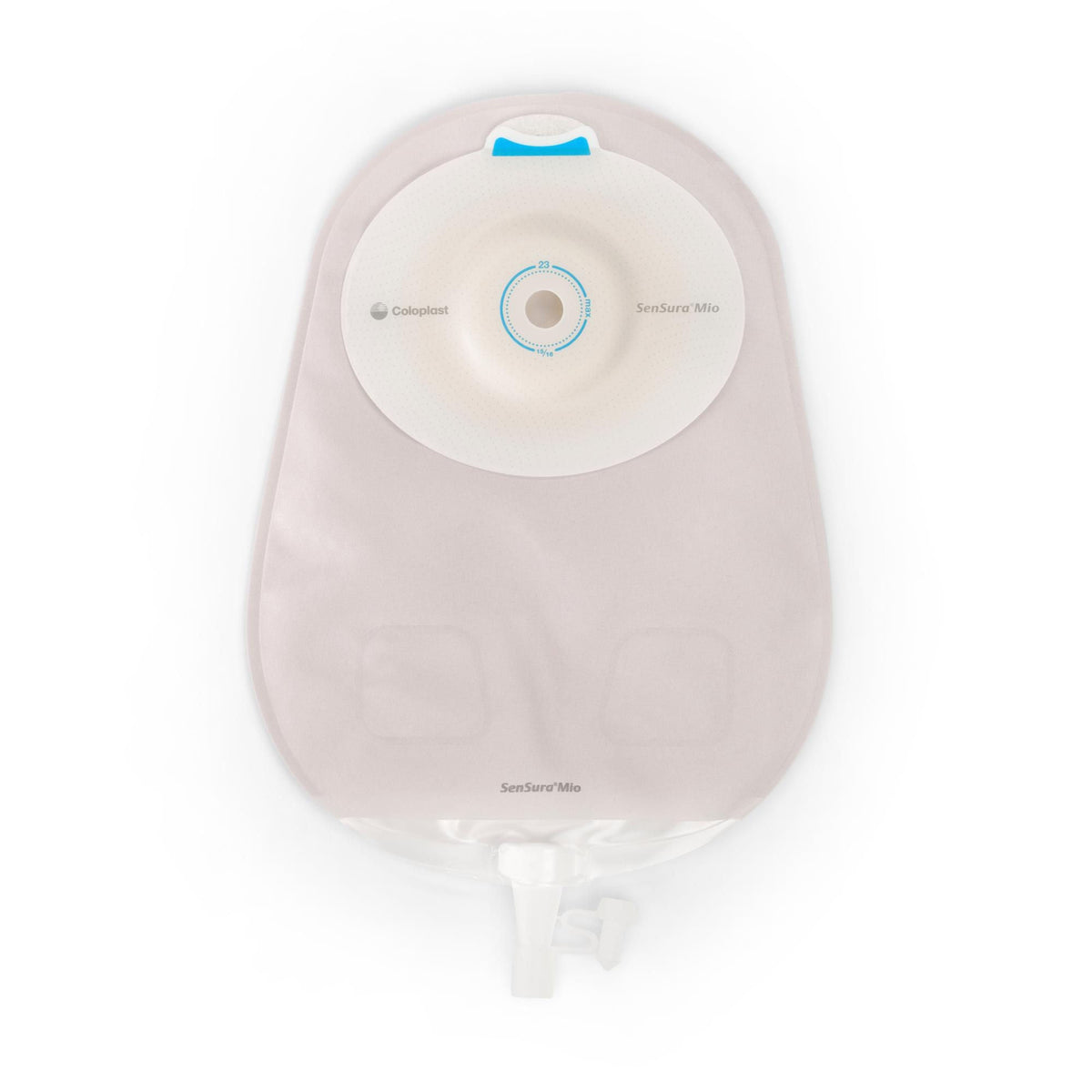 Coloplast SenSura Mio Extended Wear One-Piece Urostomy Pouch – Convex Light, Midi Opaque. Exact CST16821 product image; selected opening varies by size.