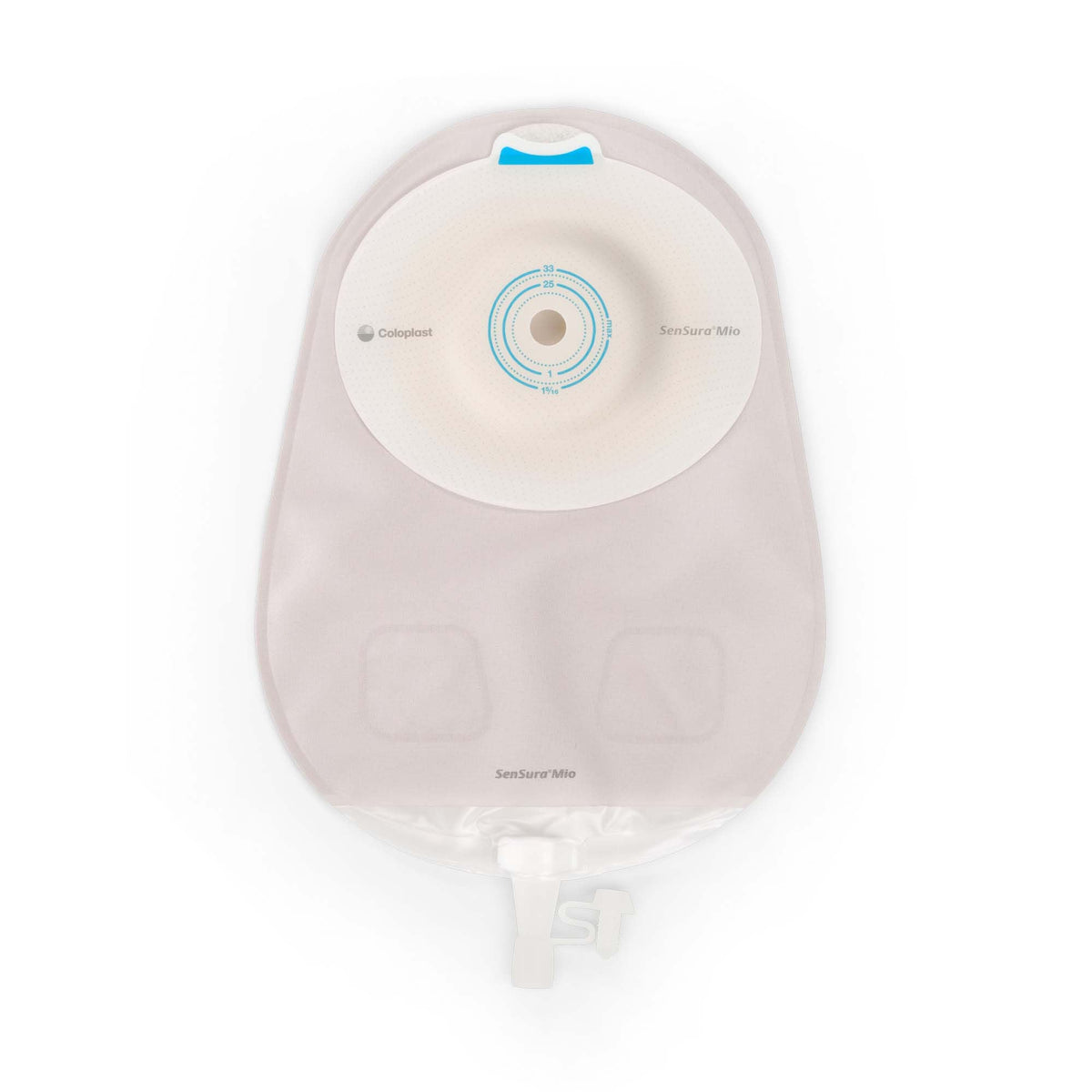 Coloplast SenSura Mio Extended Wear One-Piece Urostomy Pouch – Convex Soft, Midi Opaque. Exact CST16801 product image; selected opening varies by size.