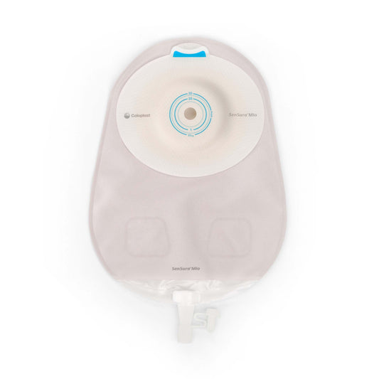 Coloplast SenSura Mio Extended Wear One-Piece Urostomy Pouch – Convex Soft, Midi Opaque. Exact CST16801 product image; selected opening varies by size.