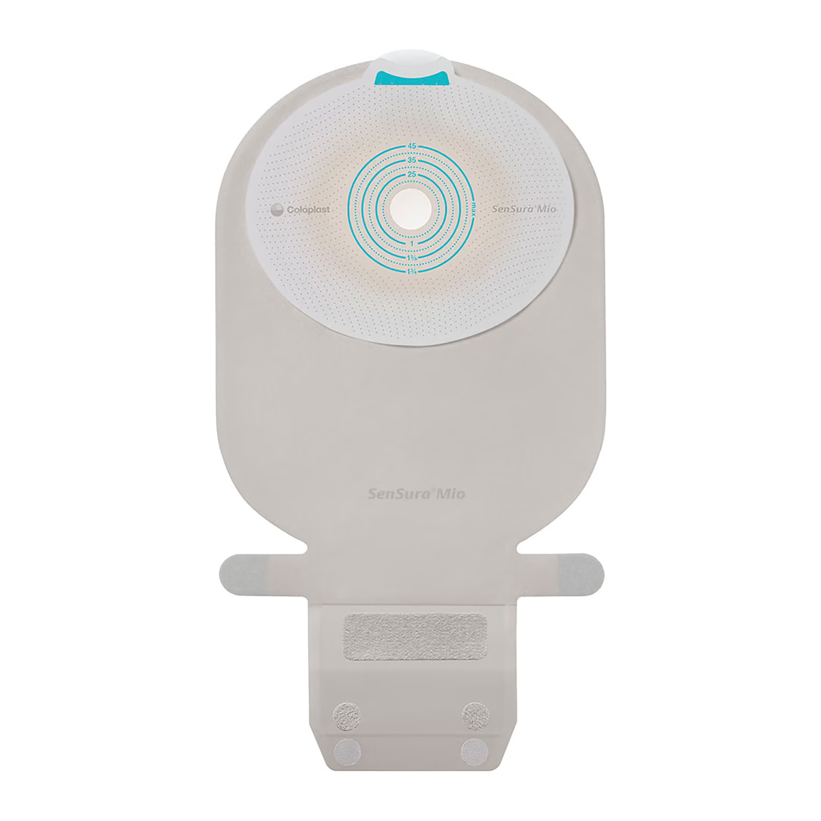 Coloplast SenSura Mio Flat MAXI transparent drainable pouch with filter, back view