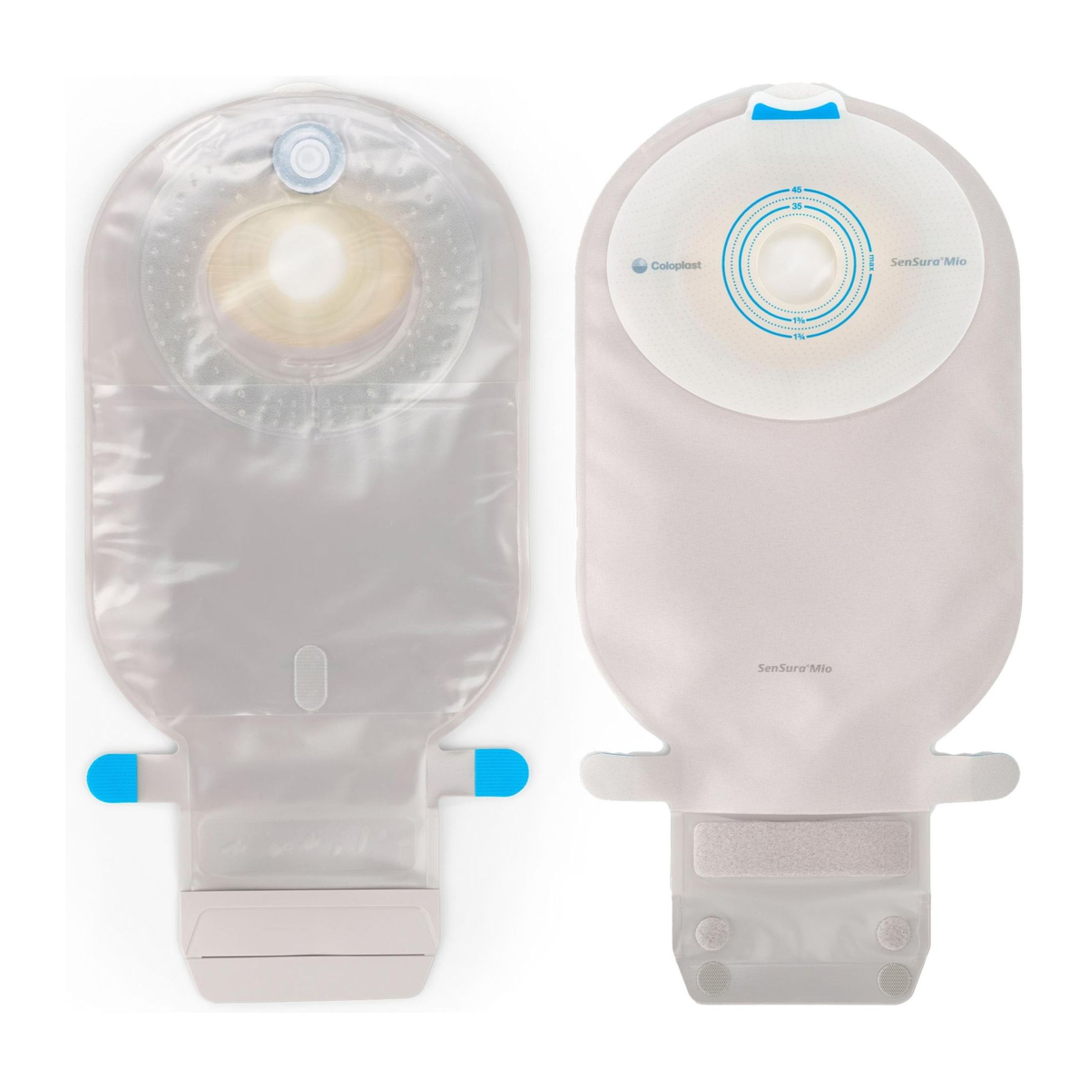 Coloplast SenSura Mio Flat MAXI transparent drainable pouch with filter, front view
