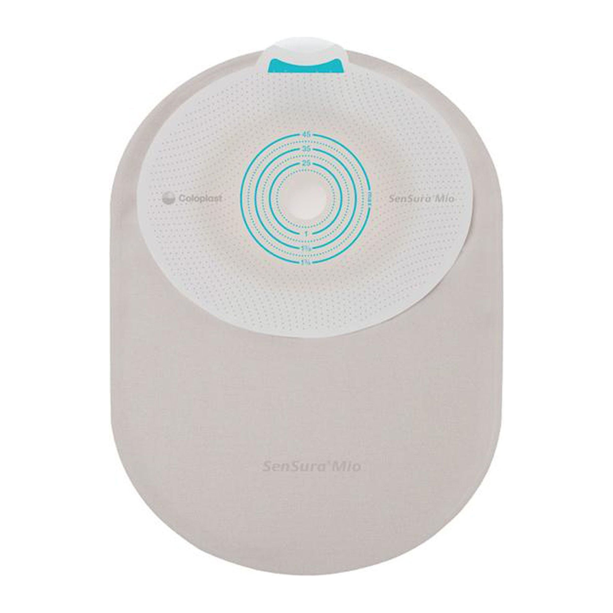 Coloplast SenSura Mio flat one-piece closed ostomy pouch, rear barrier view, CST10870 through CST10885 family.
