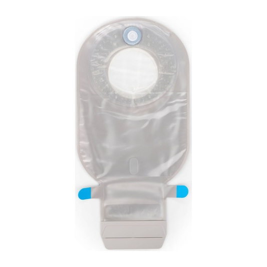 Coloplast SenSura Mio Flex MAXI transparent filtered drainable pouch 12273, exact front view on white