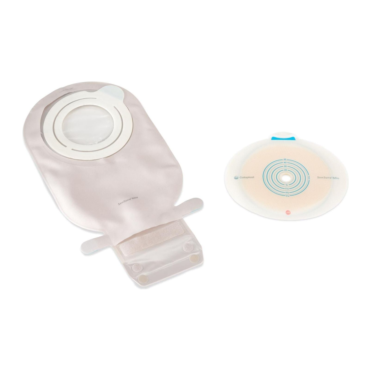Coloplast SenSura Mio Flex two-piece drainable pouch kit, exact CST21009 construction detail on white