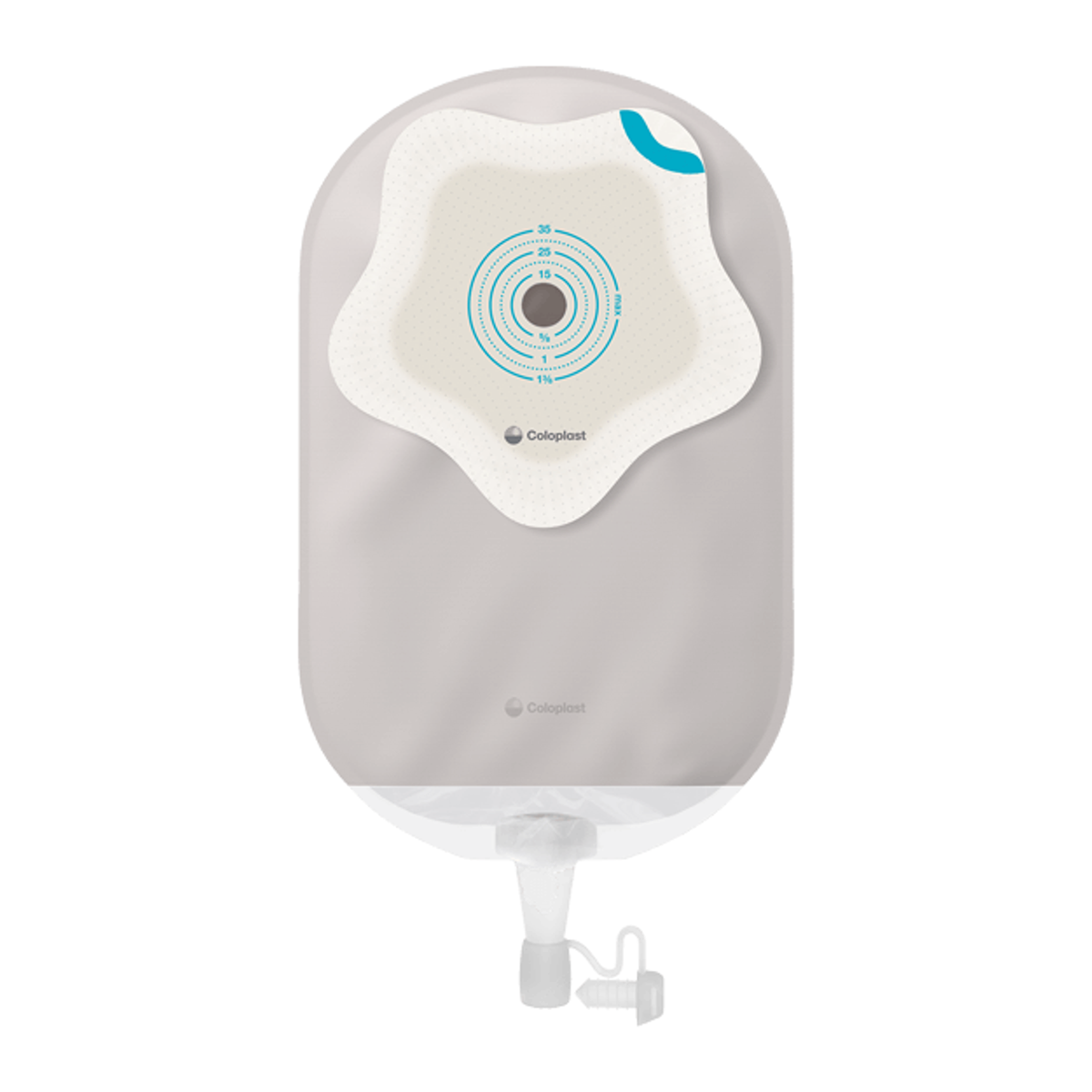 Coloplast SenSura Mio Kids one-piece MIDI urostomy pouch; transparent or opaque gray by CST18712 and CST18713.