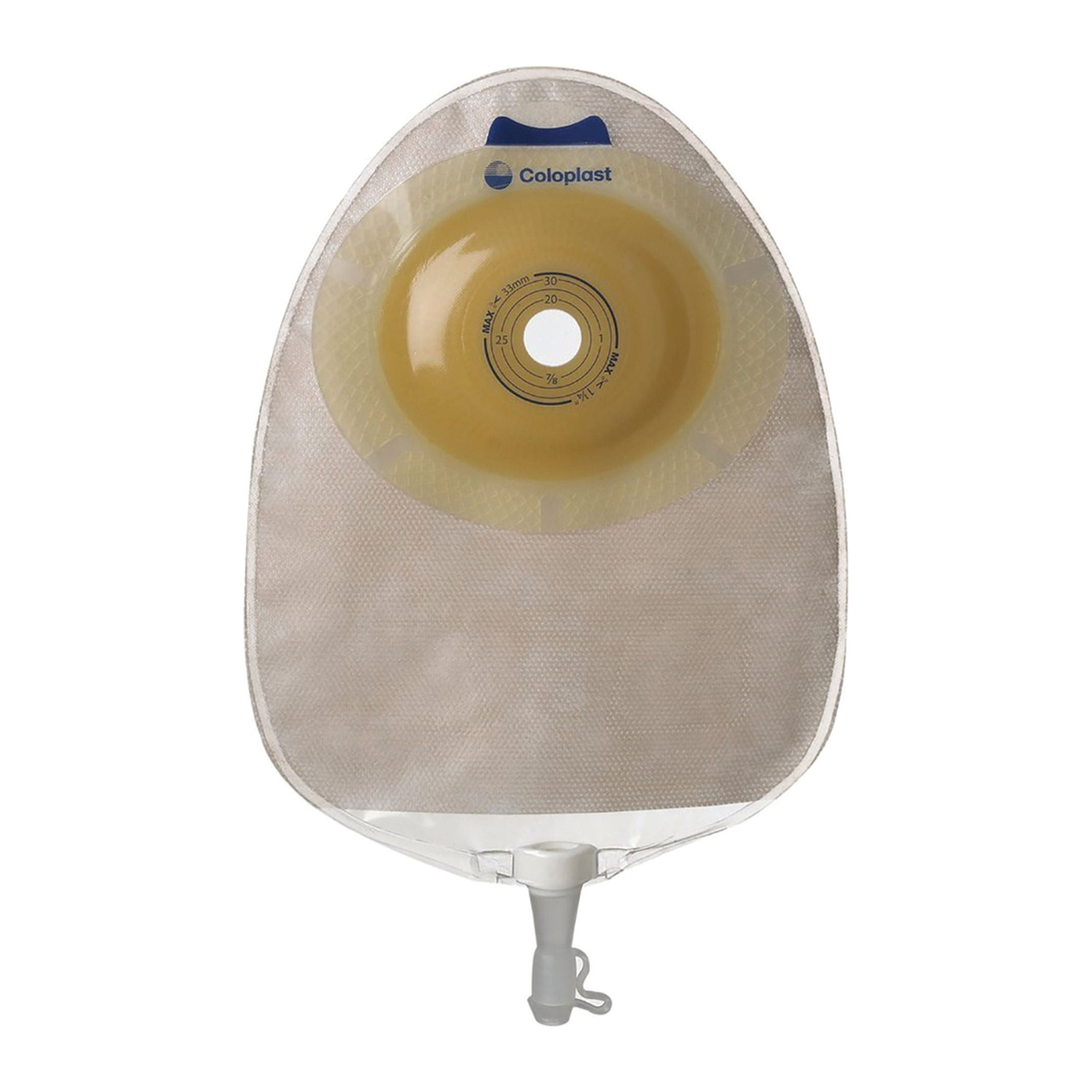 Coloplast SenSura Xpro Convex Light transparent cut-to-fit one-piece urostomy pouch on white