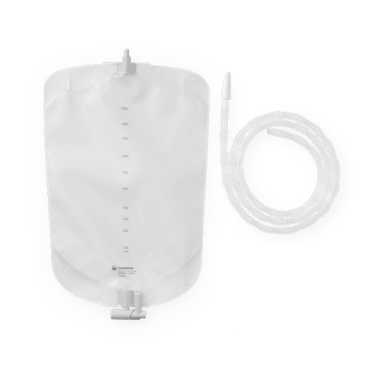 Coloplast 2,000 mL urostomy night bag with anti-kink tubing