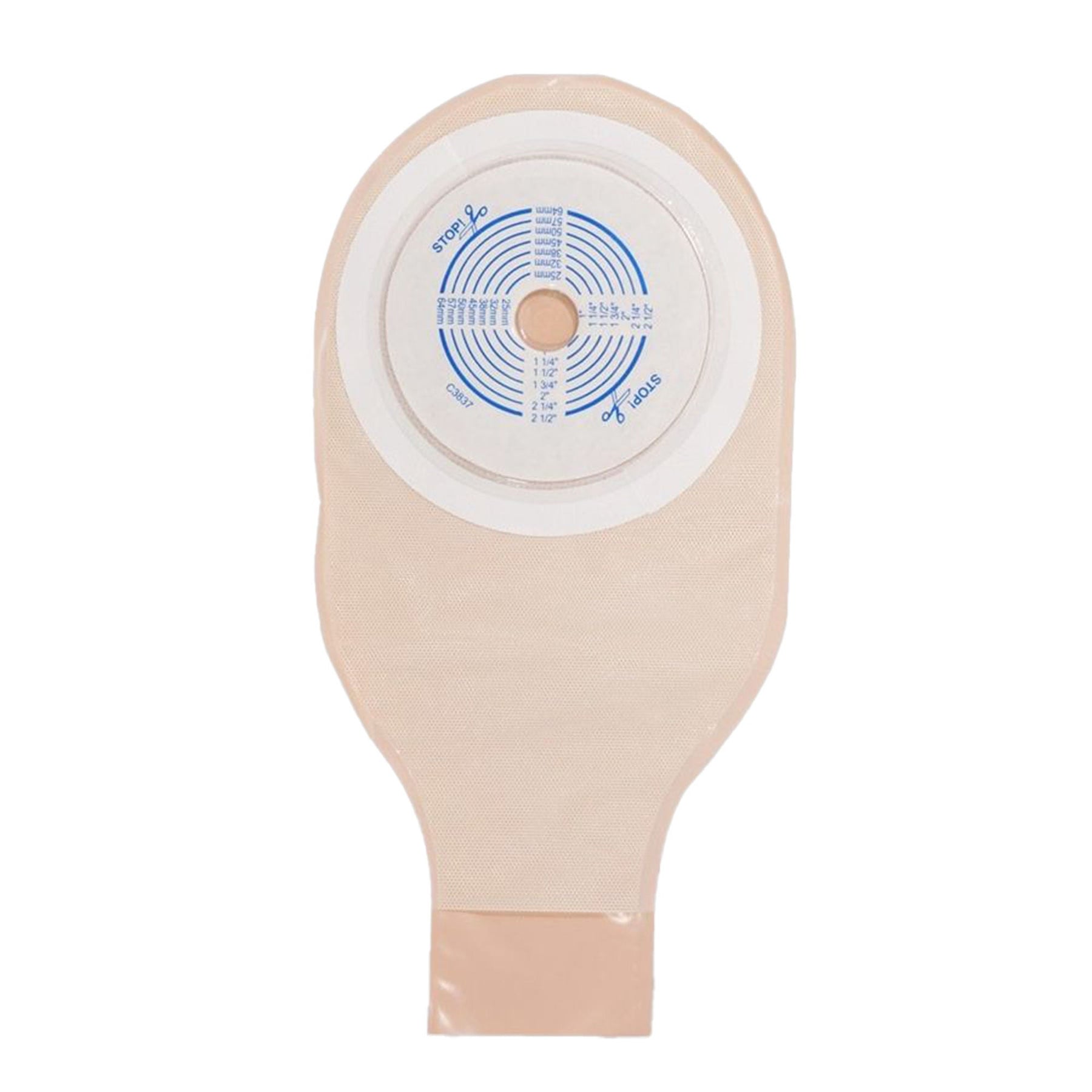 ConvaTec ActiveLife Durahesive Plus 12-inch opaque cut-to-fit one-piece drainable pouch on a white background