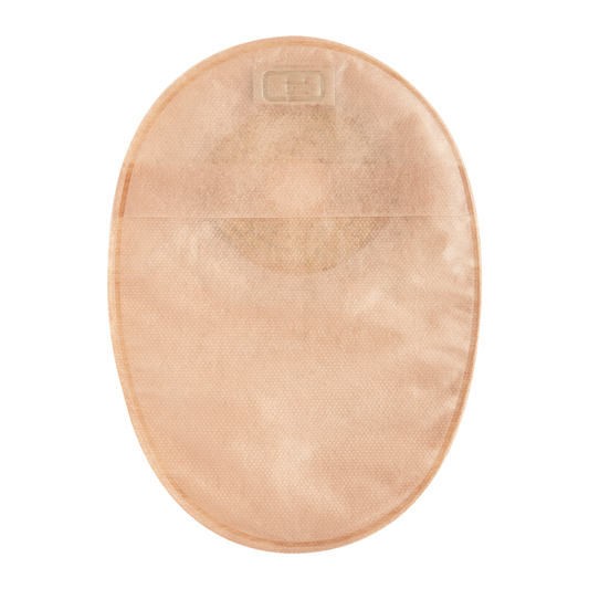 ConvaTec Esteem+ One-Piece Closed-End Pouch family representative; pouch length, transparency, opening, and comfort-panel configuration vary by selected exact SKU