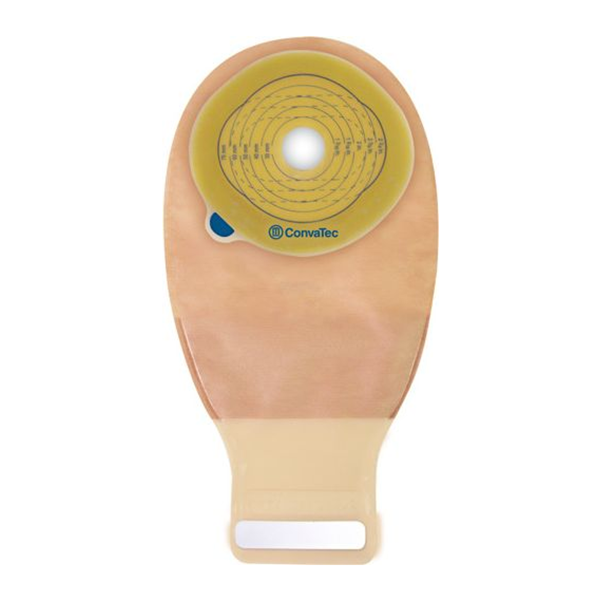 ConvaTec Esteem+ one-piece post-operative drainable ostomy pouch with cut-to-fit barrier and InvisiClose tail.