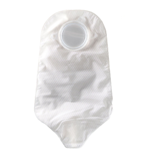 Convatec Natura two-piece urostomy pouch, opaque small, Accuseal tap; representative view, flange size varies.