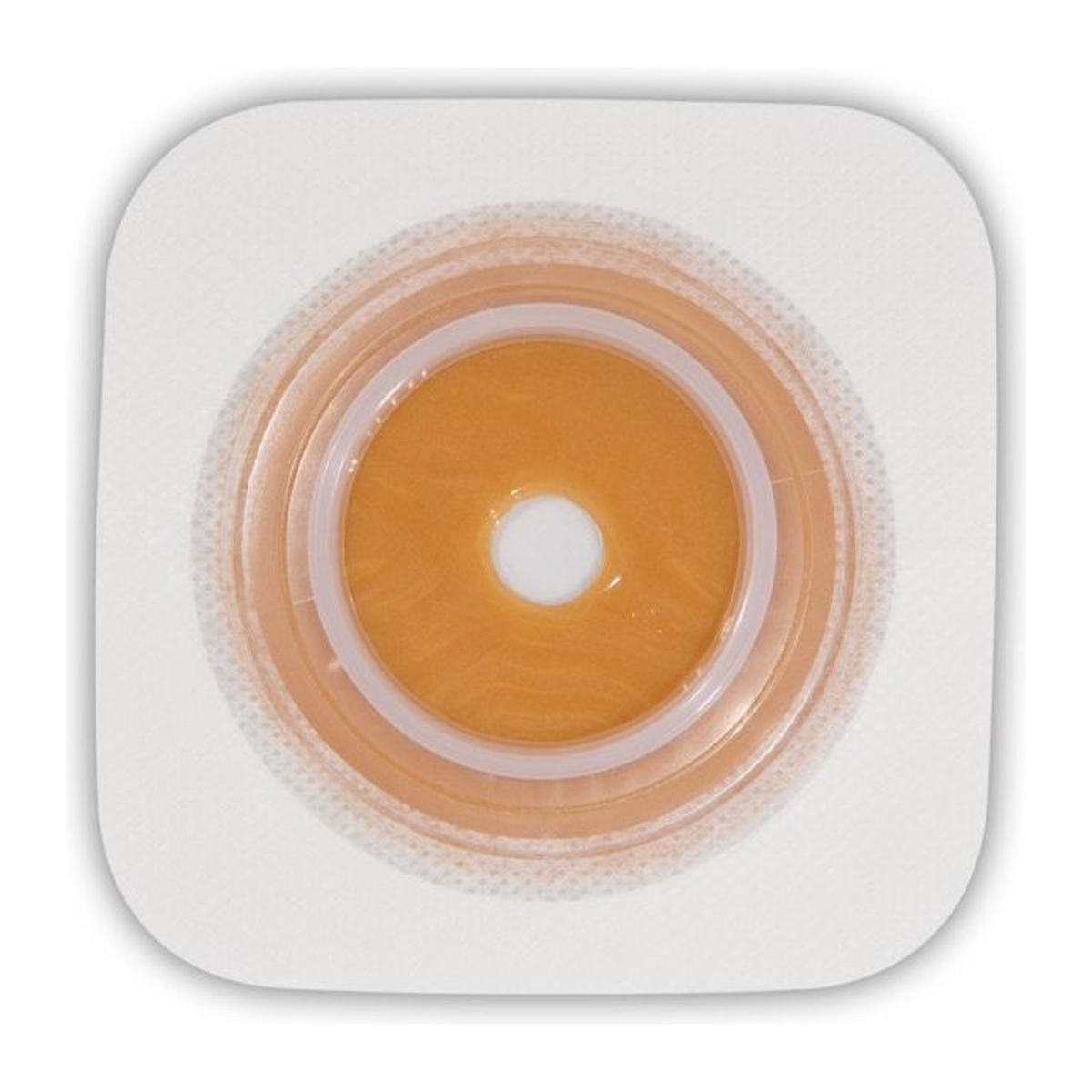 ConvaTec SUR-FIT Natura Stomahesive cut-to-fit skin barrier with white flexible tape collar on white.