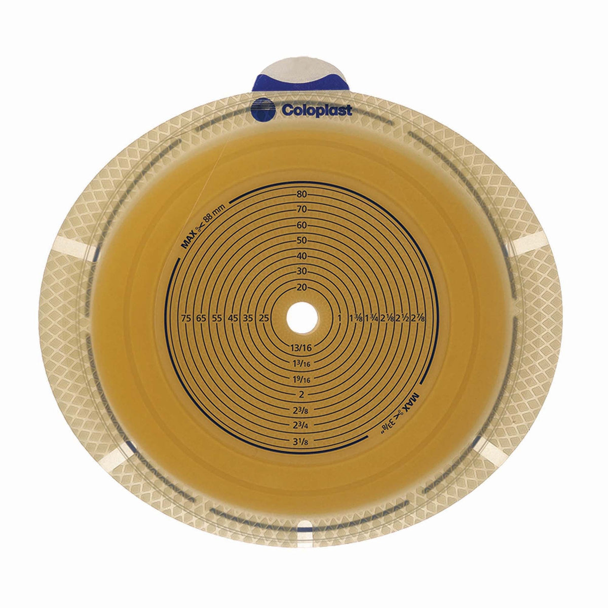 Coloplast SenSura Flex Two-Piece Flat Cut-to-Fit Ostomy Barrier. Exact CST10101 back view on white.