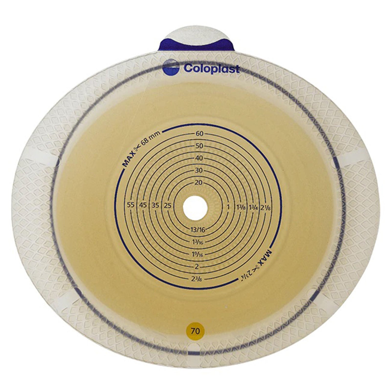 Coloplast SenSura Flex Two-Piece Flat Cut-to-Fit Ostomy Barrier. Exact CST10102 back view on white.