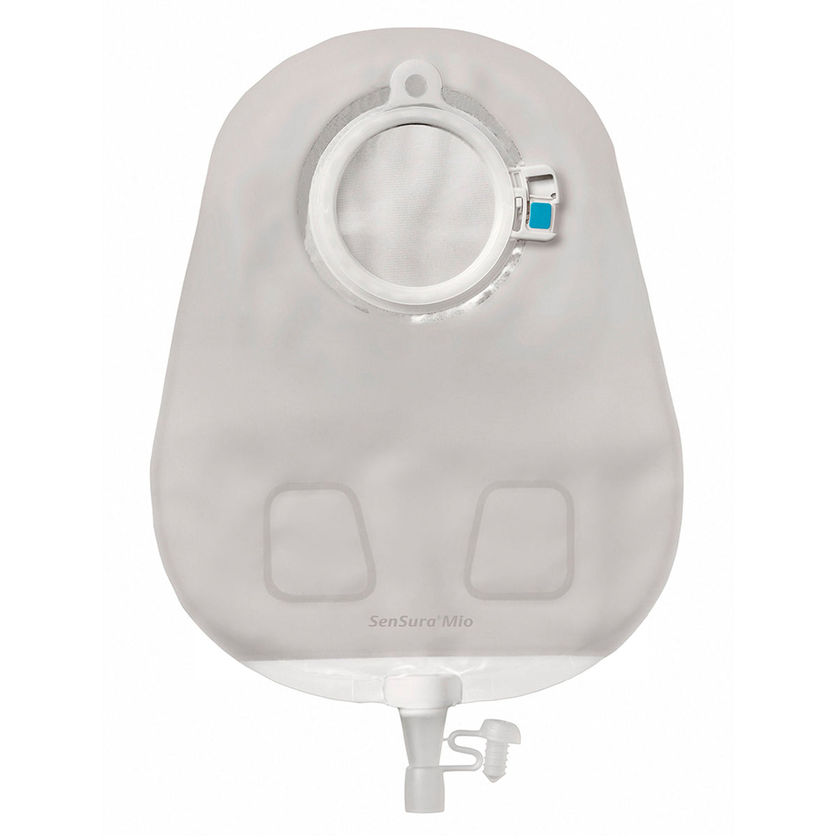 Coloplast SenSura Mio Click MAXI Two-Piece Urostomy Pouch. Exact Coloplast 11499 back view on white.