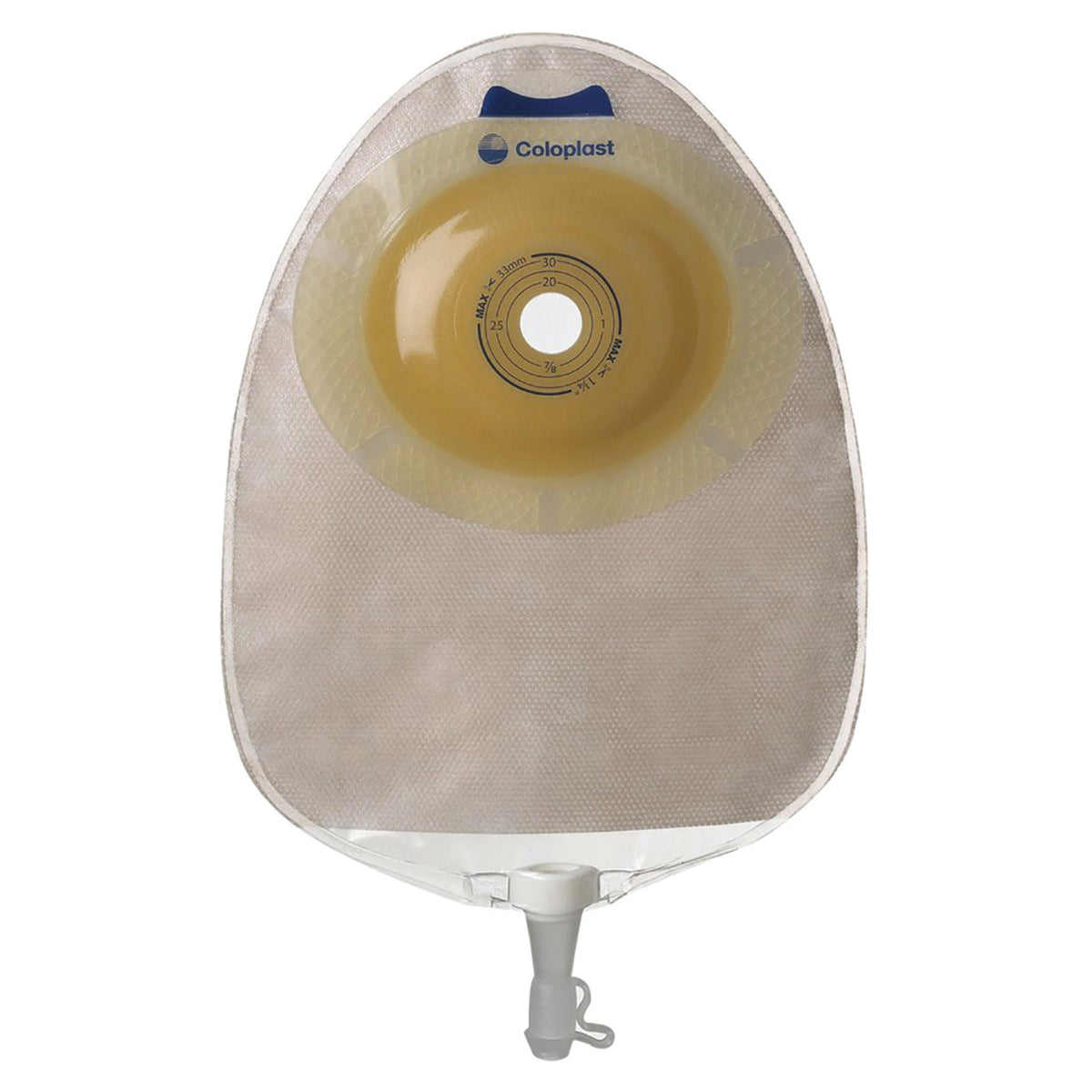 Coloplast SenSura Xpro Convex Light One-Piece Urostomy Pouch — 5/8"-1-5/16" Cut-to-Fit, Transparent — back view