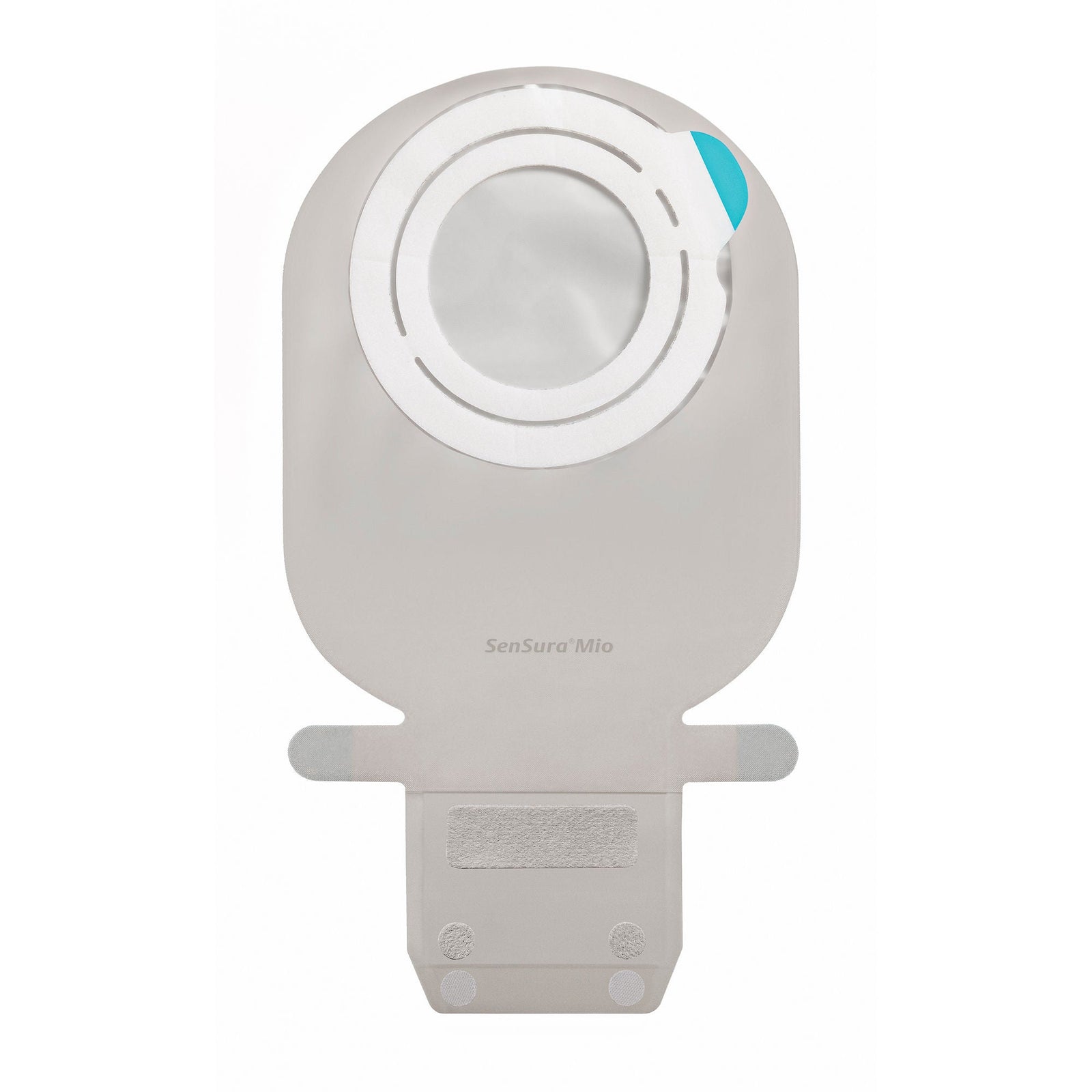 Coloplast SenSura Mio Flex MAXI Two-Piece Drainable Ostomy Pouch – Opaque Gray, Filtered. Exact CST12272 back view on white.