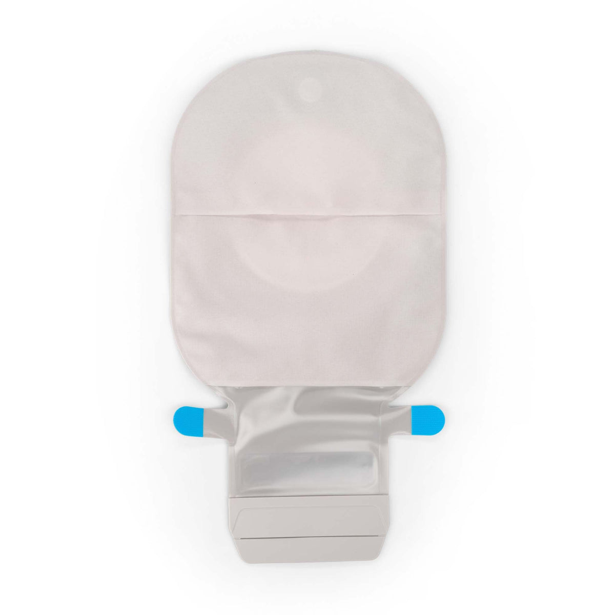 Coloplast SenSura Mio Flex MIDI Two-Piece Drainable Ostomy Pouch – Opaque Gray, Filtered. Exact CST12281 front view on white.