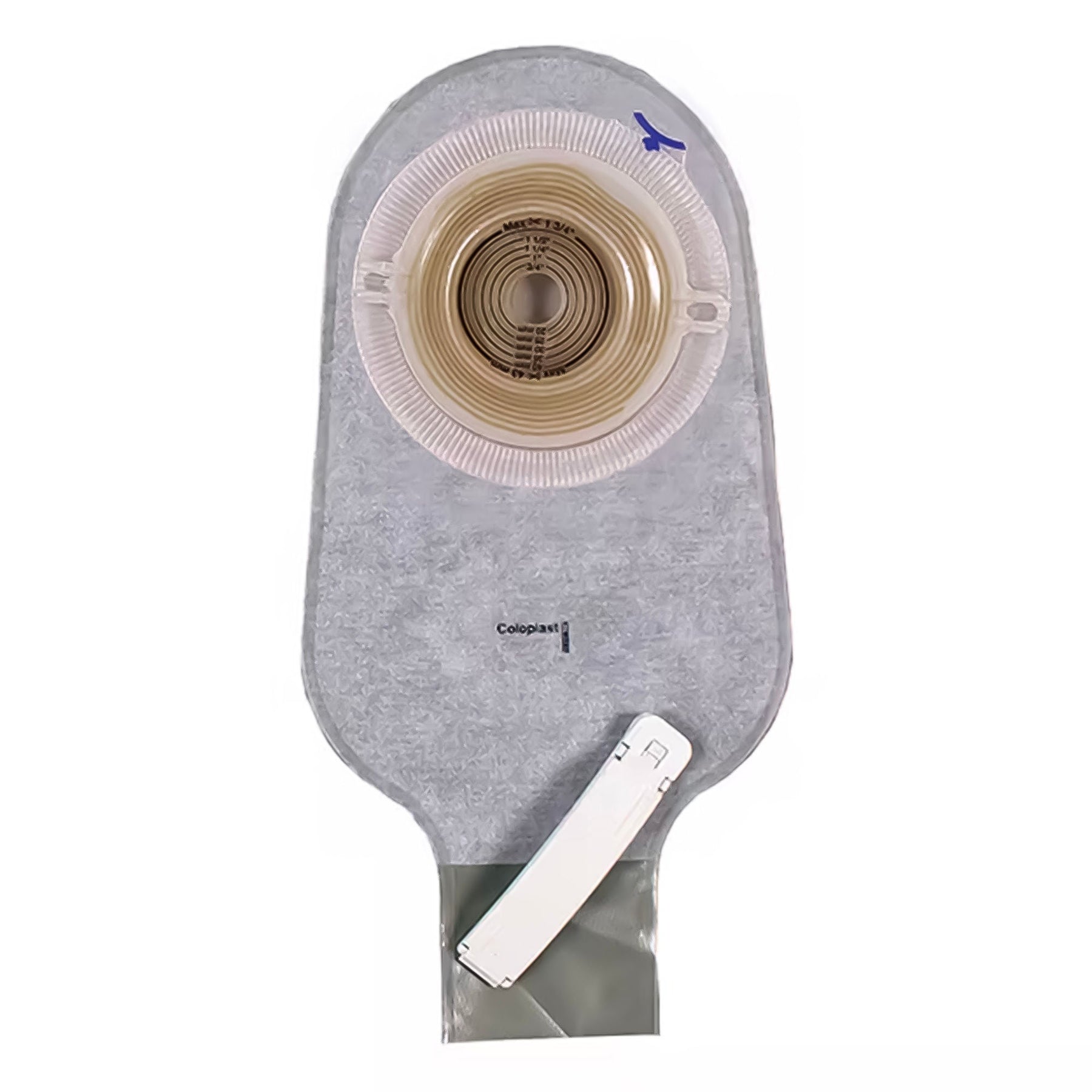 Coloplast Assura Deep Convex MAXI One-Piece Drainable Ostomy Pouch – Transparent. Exact CST14103 back view on white.