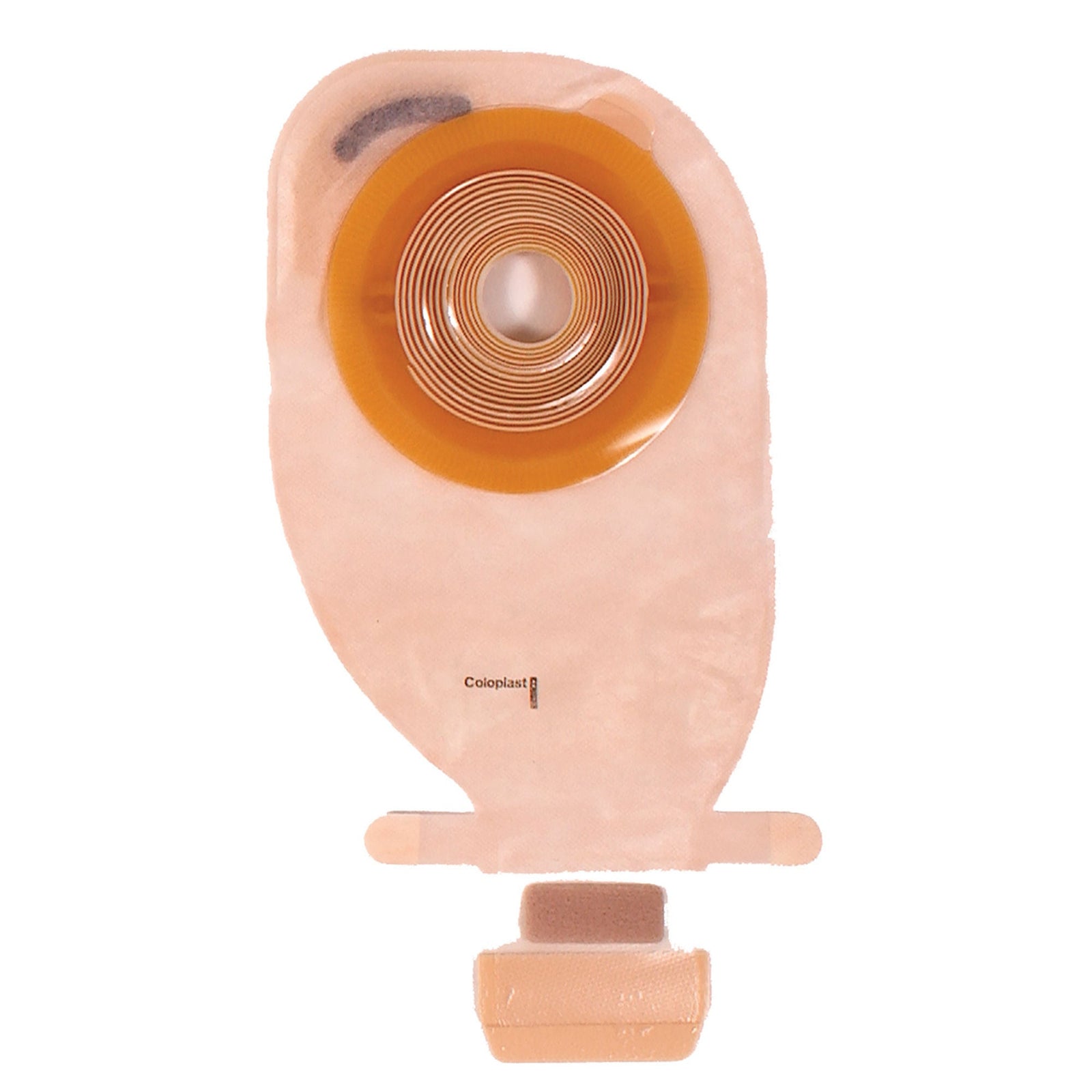 Coloplast Assura Deep Convex MAXI One-Piece Drainable Ostomy Pouch – Transparent. Exact CST14164 back view on white.
