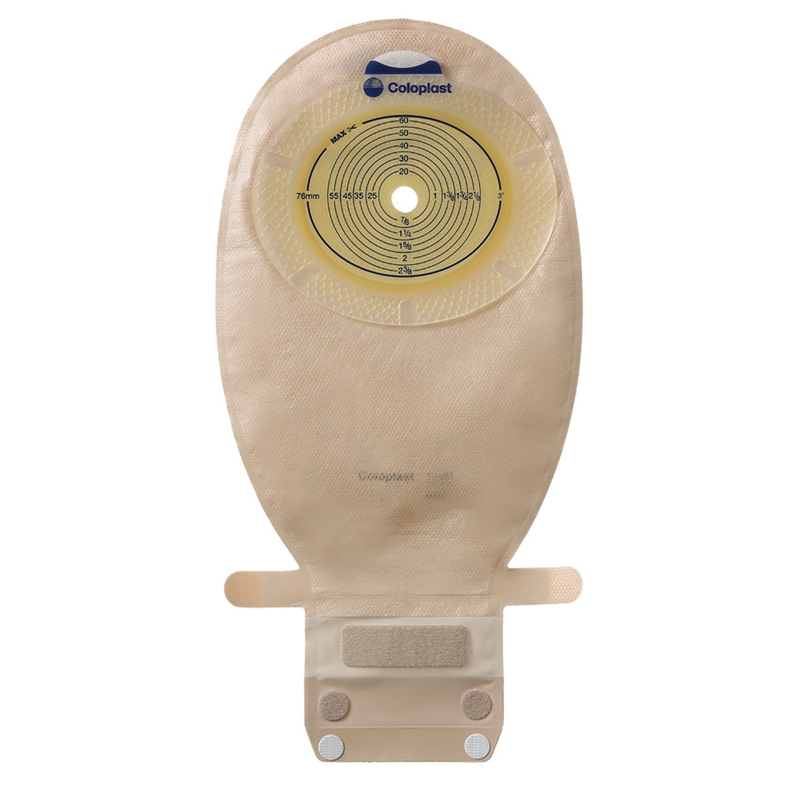 Coloplast SenSura Xpro One-Piece Drainable Pouch — 3/8"-3" Cut-to-Fit, Transparent — back view