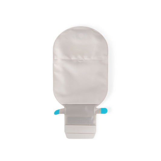 Coloplast SenSura Mio Convex Light MAXI One-Piece Drainable Pouch – Opaque Gray, 3/8"-7/8" Cut-to-Fit. Exact Coloplast 16725 front view on white.
