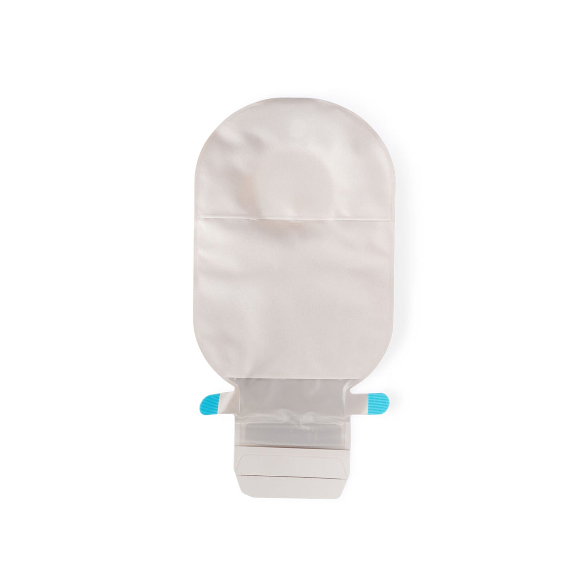 Coloplast SenSura Mio Convex Light MAXI One-Piece Drainable Pouch – Opaque Gray, 1-1/2" Pre-Cut. Exact Coloplast 16735 front view on white.