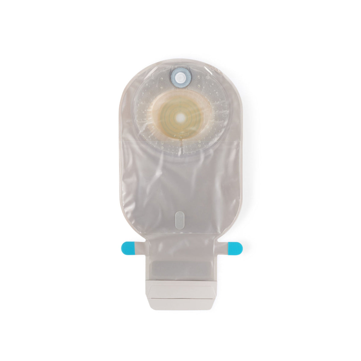Coloplast SenSura Mio Convex Light MAXI One-Piece Drainable Pouch – Transparent, 3/8"-1-11/16" Cut-to-Fit. Exact Coloplast 16739 front view on white.