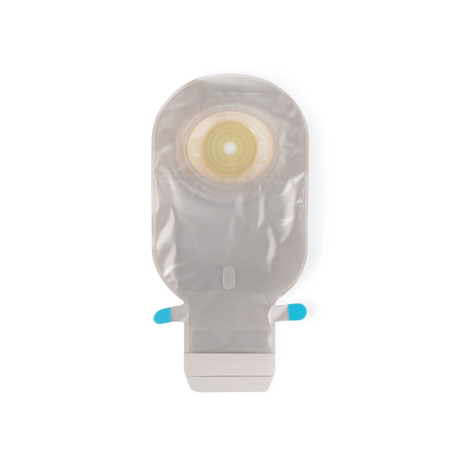 Coloplast SenSura Mio Convex Light MAXI One-Piece Drainable Pouch – Transparent, Without Filter, 3/8"-1-11/16" Cut-to-Fit. Exact Coloplast 16748 front view on white.