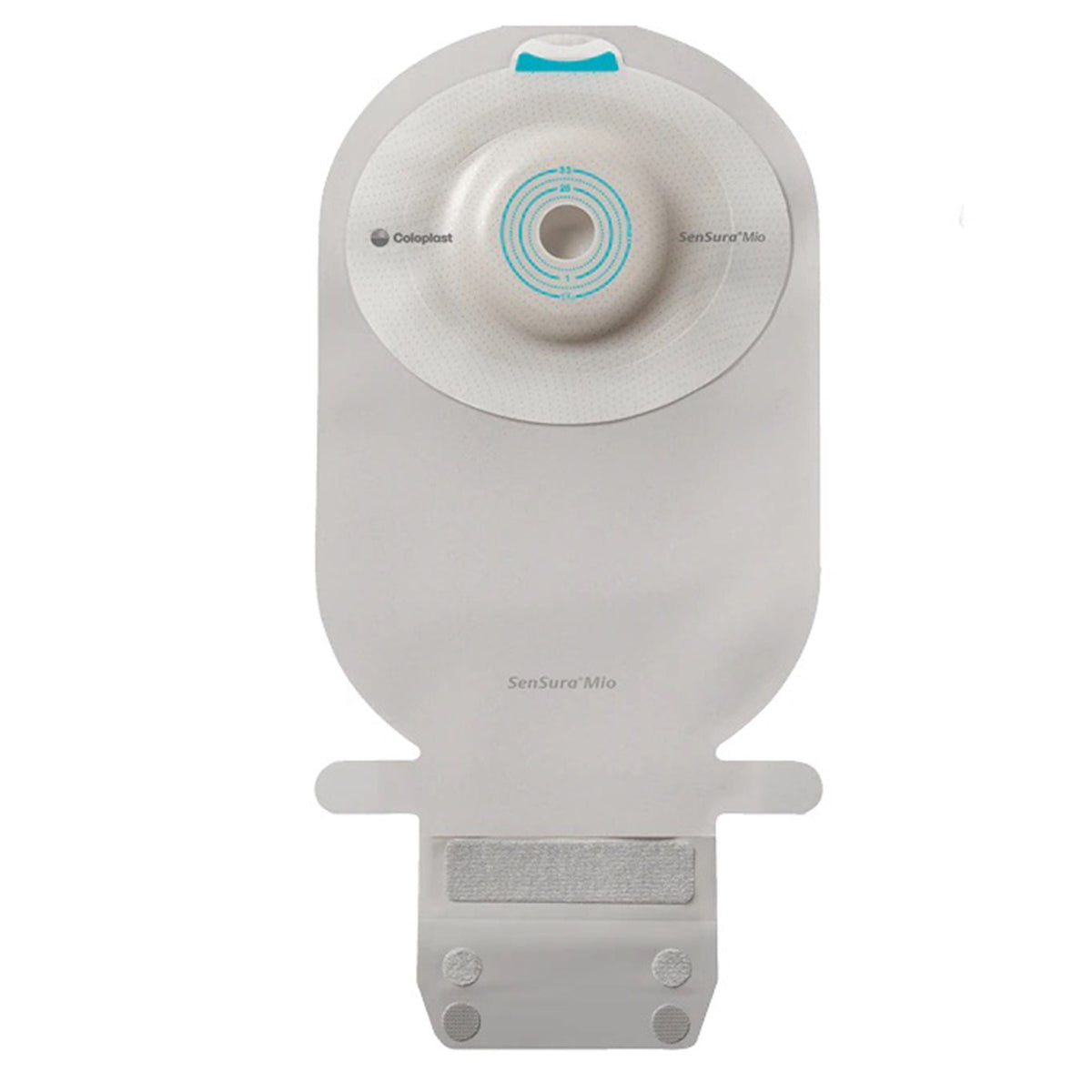 Coloplast SenSura Mio One-Piece Deep Convex MAXI Drainable Ostomy Pouch. Exact Coloplast 16760 back view on white.