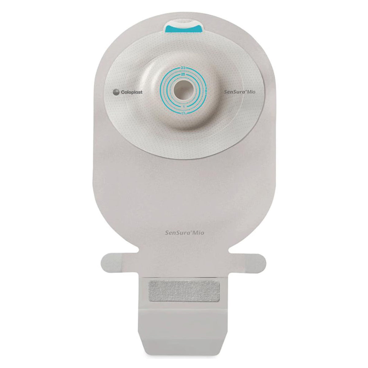 Coloplast SenSura Mio One-Piece Deep Convex MAXI Drainable Ostomy Pouch. Exact Coloplast 16766 back view on white.