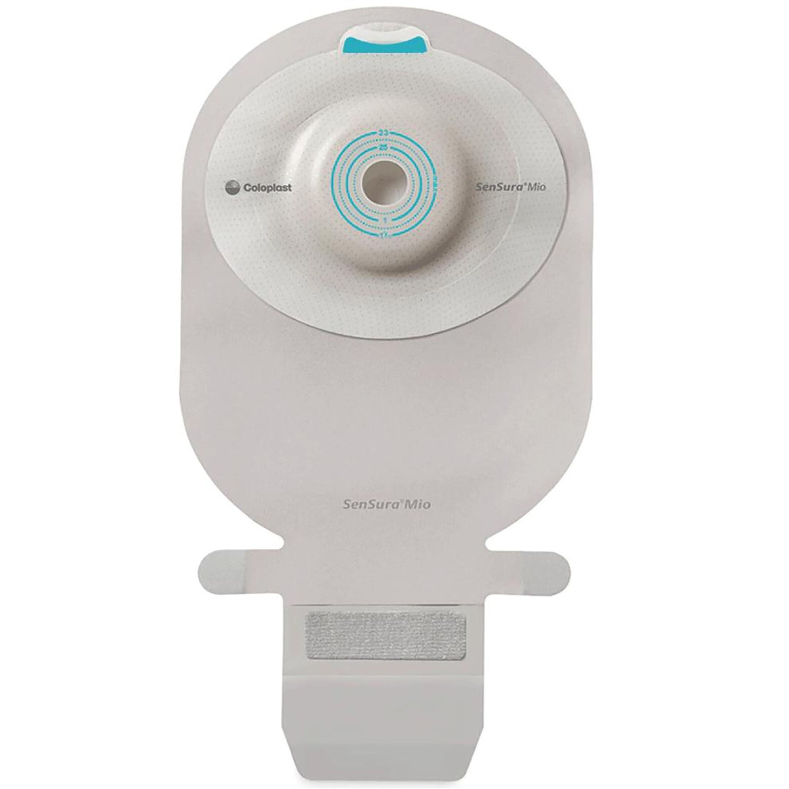 Coloplast SenSura Mio One-Piece Deep Convex MAXI Drainable Ostomy Pouch. Exact Coloplast 16773 back view on white.
