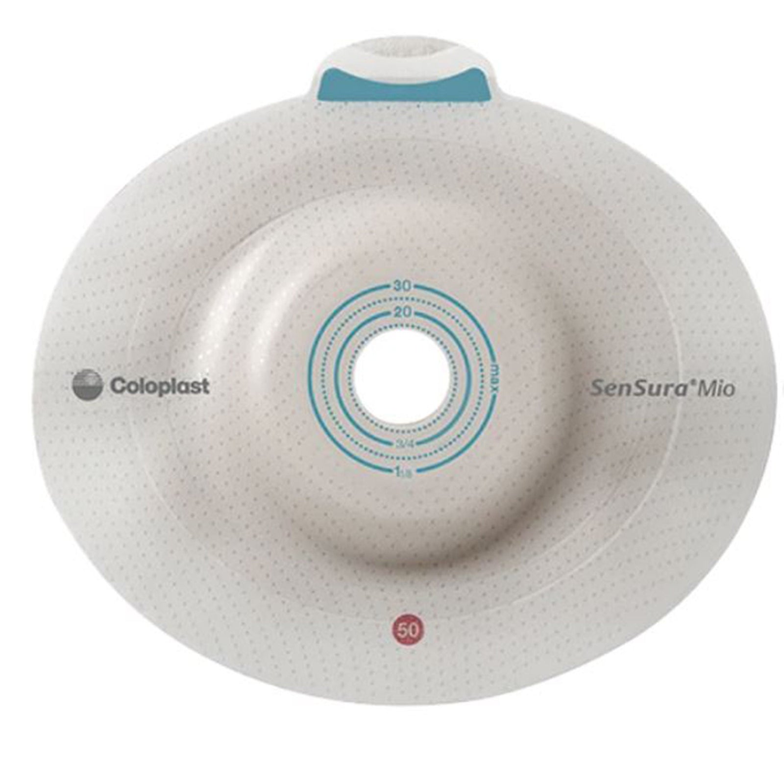 Coloplast SenSura Mio Click Convex Light barrier, 5/8"-1-3/16" Cut-to-Fit – Red. Exact Coloplast 16911 view on white.