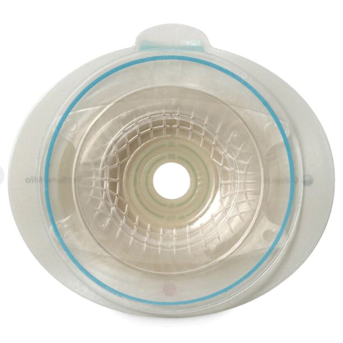 Coloplast SenSura Mio Click Convex Light barrier, 5/8"-1-9/16" Cut-to-Fit – Blue. Exact Coloplast 16921 view on white.