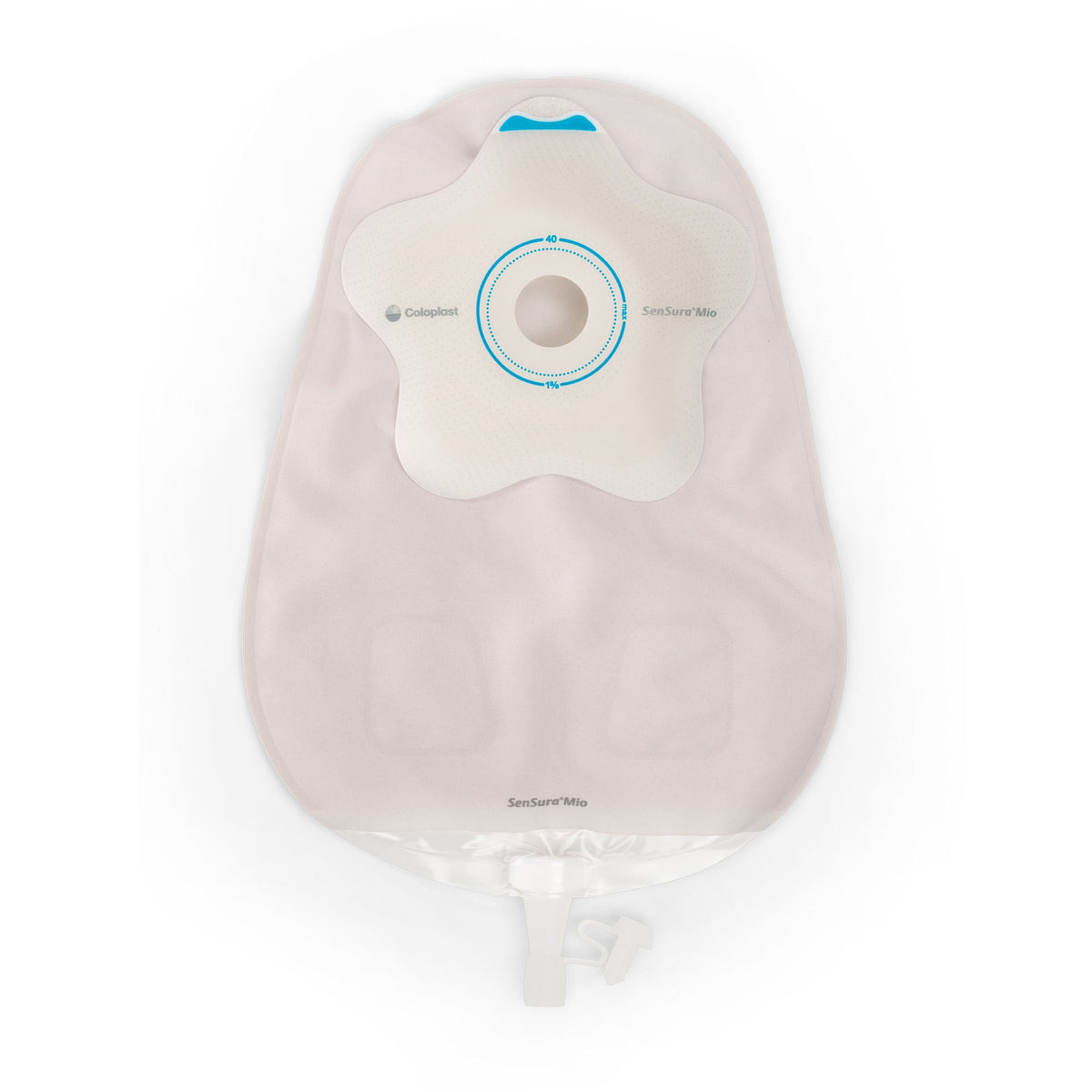 Coloplast SenSura Mio Convex Flip One-Piece Urostomy Pouch - Opaque — 1" Pre-Cut, Opaque — back view
