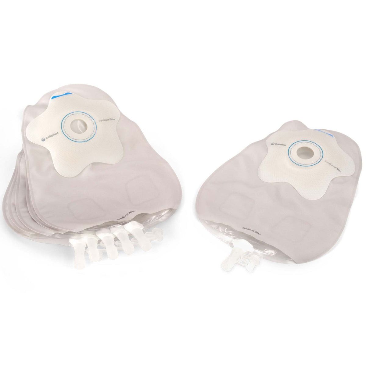 Coloplast SenSura Mio Convex Flip One-Piece Urostomy Pouch - Opaque — 1" Pre-Cut, Opaque — group view