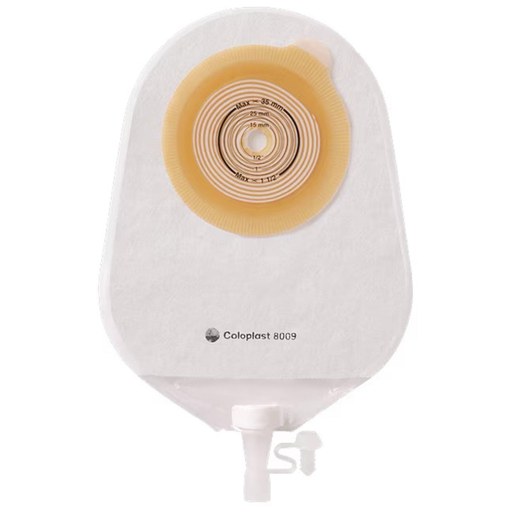 Coloplast Assura Pediatric One-Piece Urostomy Pouch — Cut-to-Fit 5/8"–1-3/8", 8-1/2" — front view