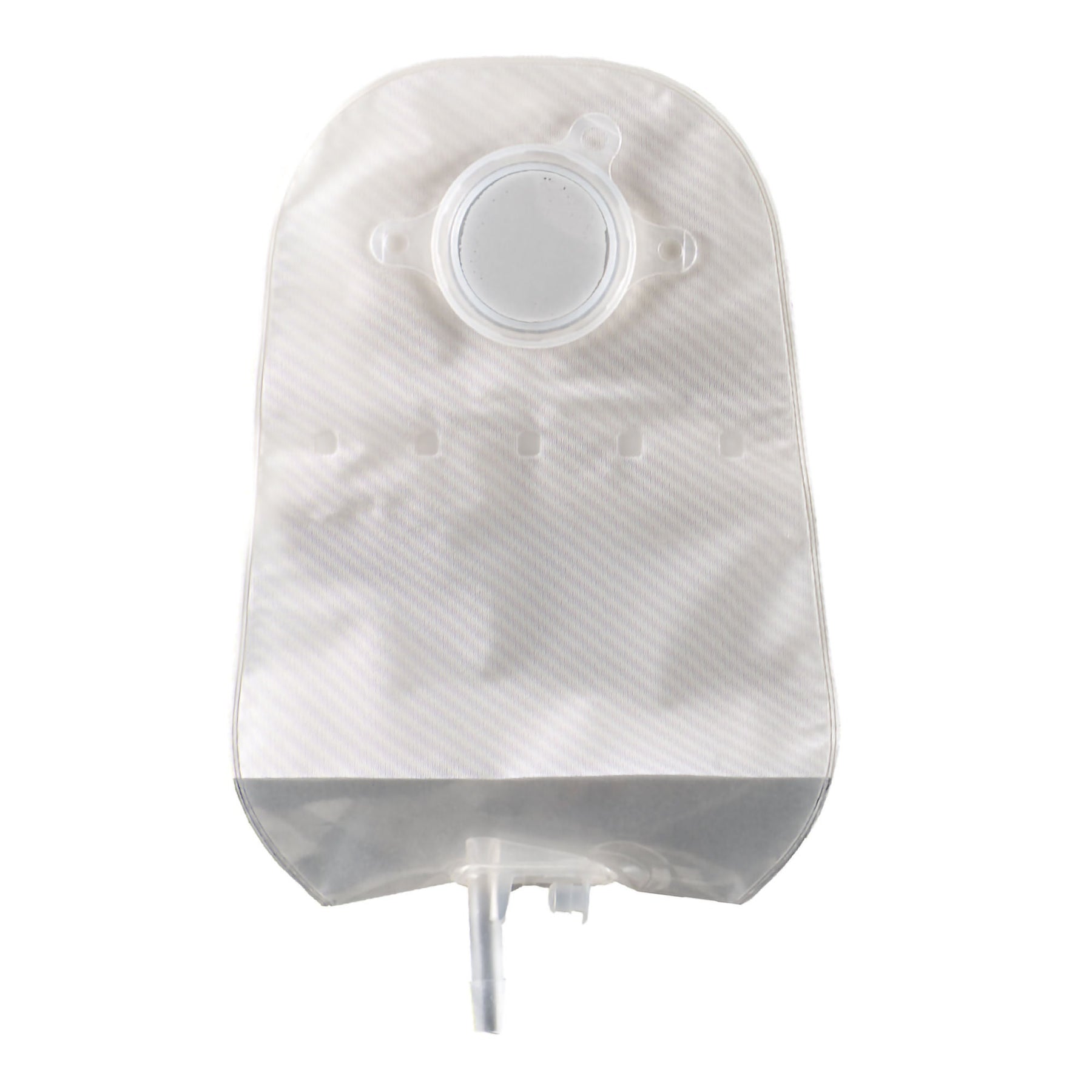 Convatec Natura Two-Piece Urostomy Pouch – Transparent, Standard, Bendable Tap. Exact CTE401537 front view on white.
