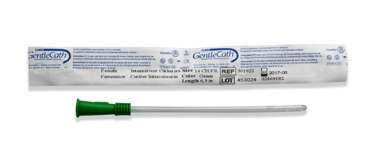 ConvaTec Convatec GentleCath™ Uncoated Straight Tip Intermittent Catheter - Female (CV501019, CV501019-BX) on a white background