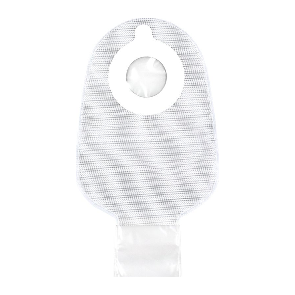 Cymed 51345 two-piece eleven-inch clear drainable ostomy pouch.