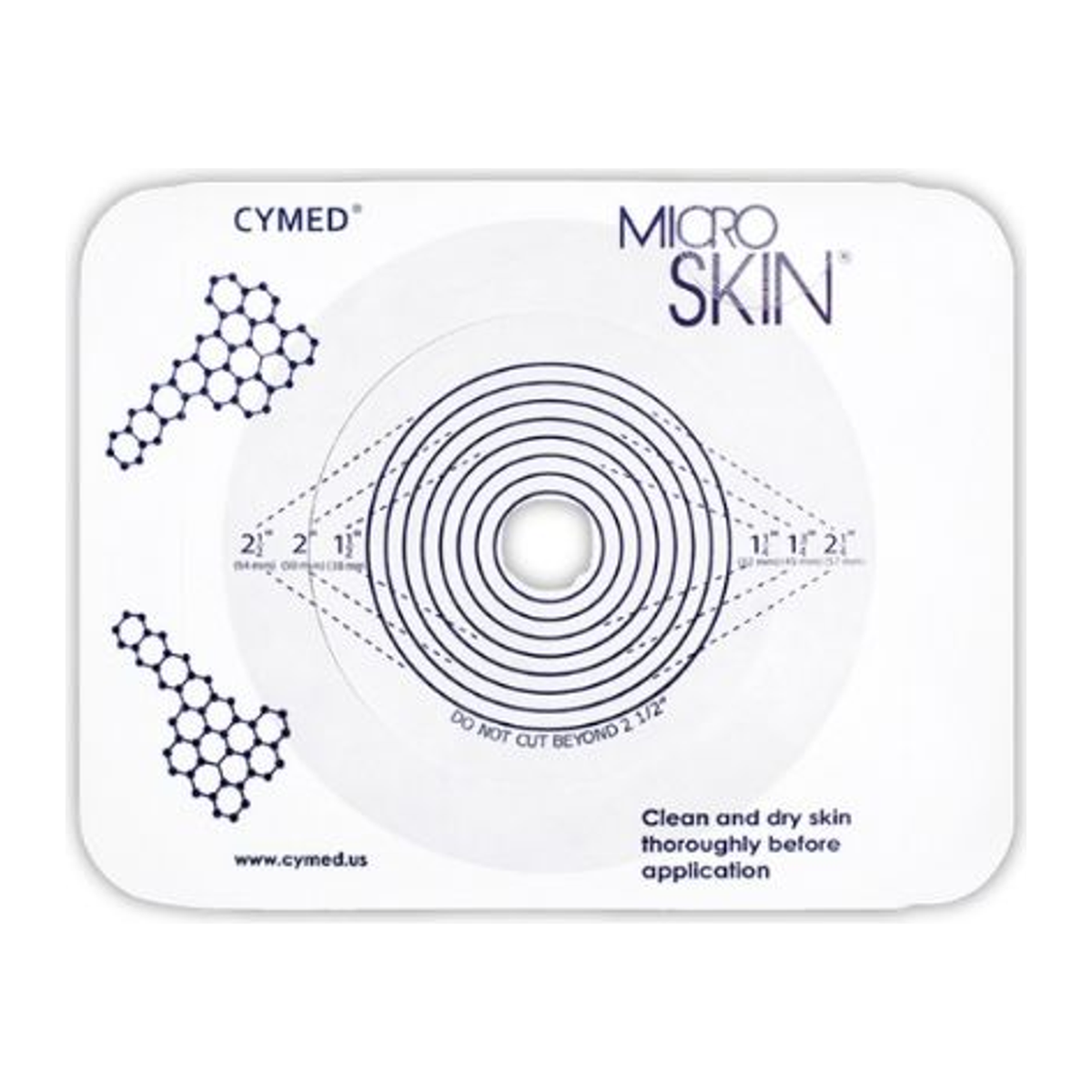Cymed 68100 MicroSkin large-size two-piece cut-to-fit ostomy barrier.