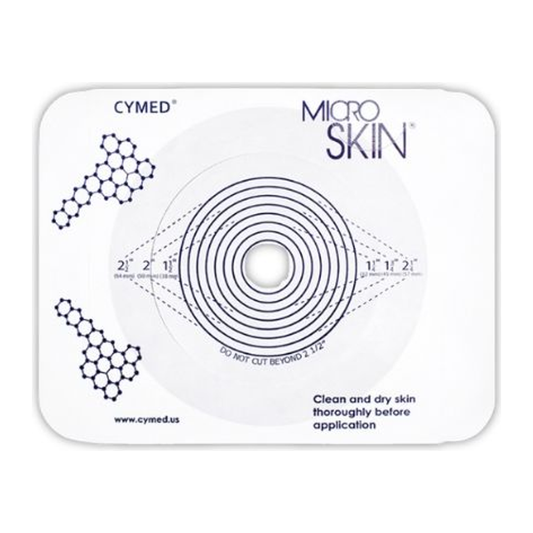 Cymed 68100 MicroSkin large-size two-piece cut-to-fit ostomy barrier.