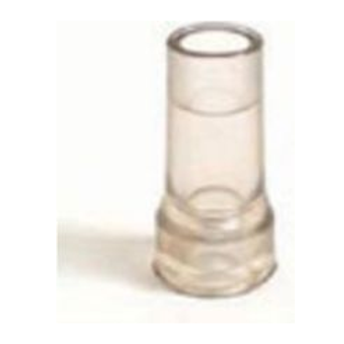 One Cymed 87000 clear molded night drain adapter for urostomy pouching systems; sold as a box of three.