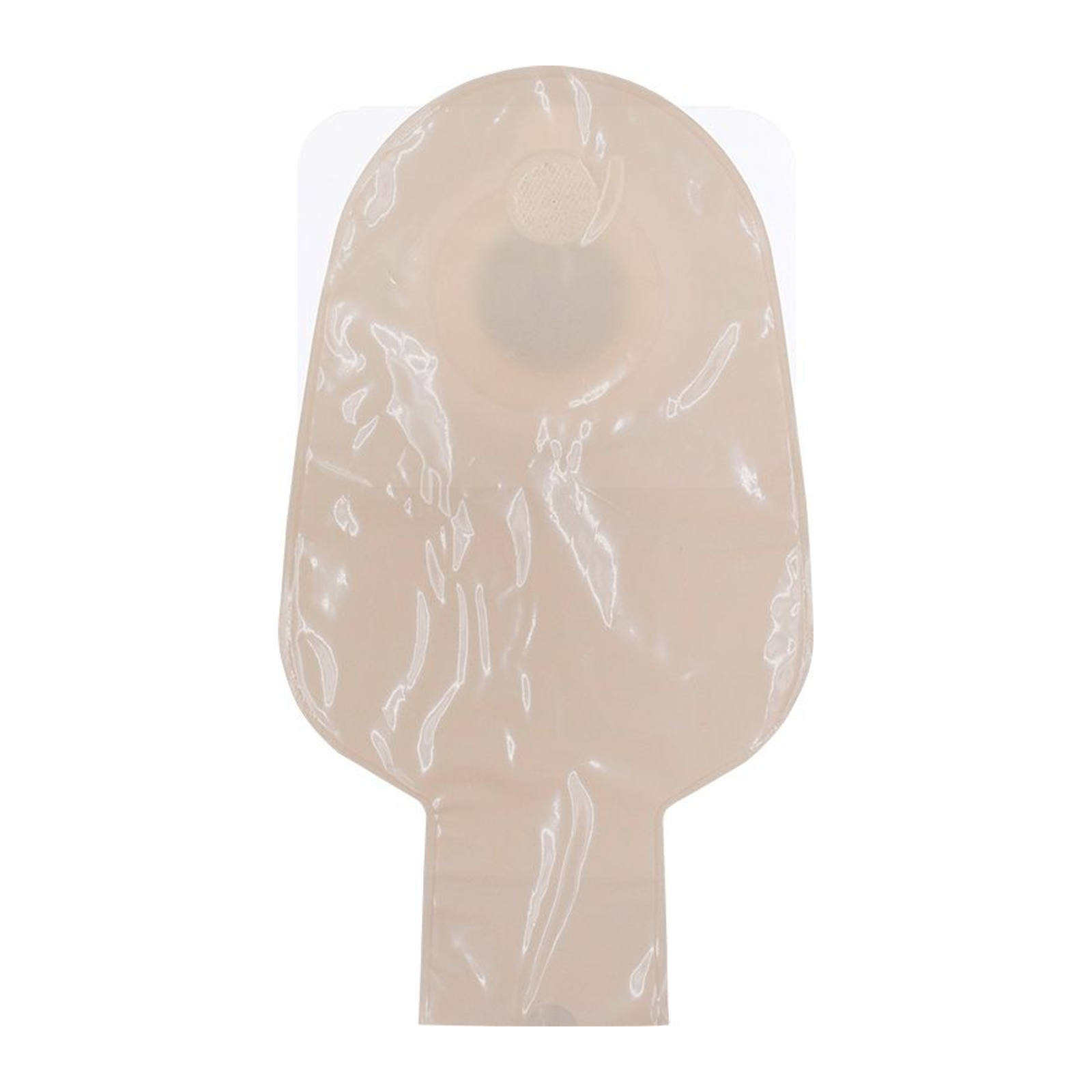 Cymed MicroSkin 11-inch one-piece drainable pouch with filter, opaque with thin hydrocolloid washer; exact SRT81400F family image. Opening size varies by selection.
