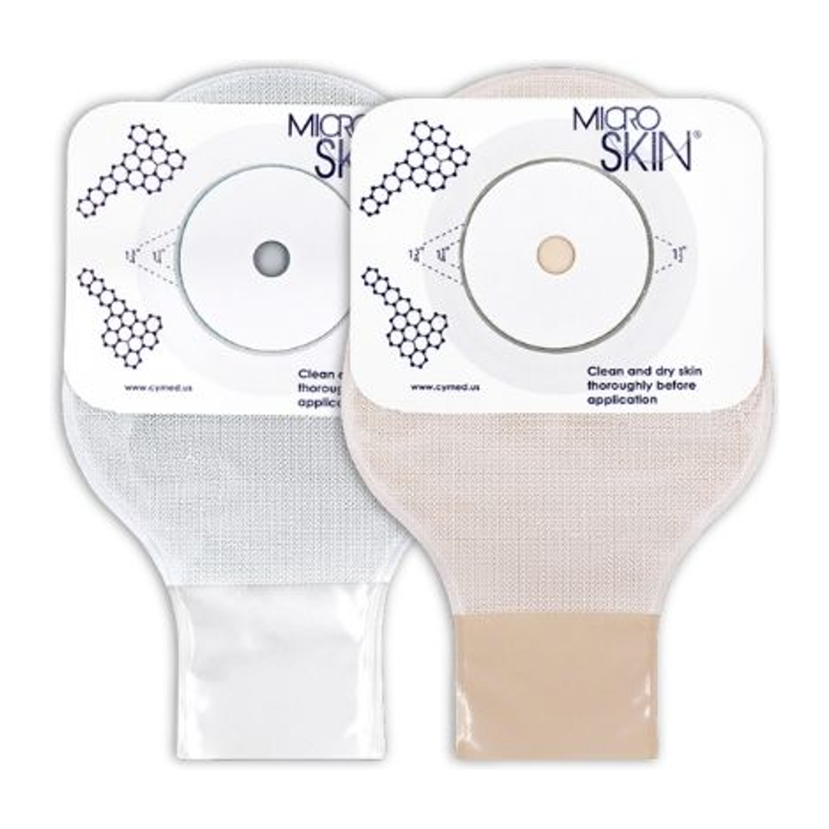 Official Cymed family image showing clear and opaque 9-inch thick-washer pouch constructions; this product title and selected option define the clear configuration.