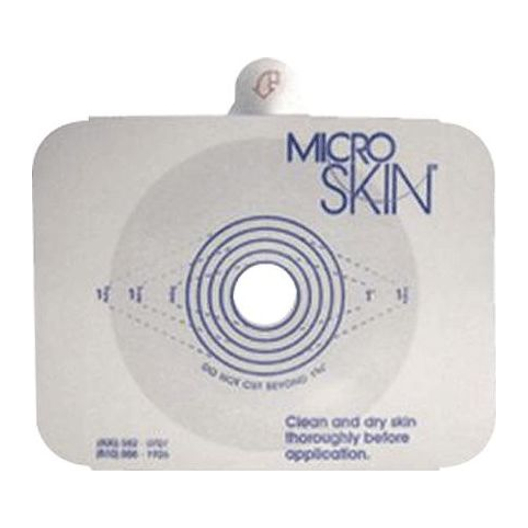 Cymed MicroSkin two-piece plain ostomy barrier; exact SRT58100 product image.