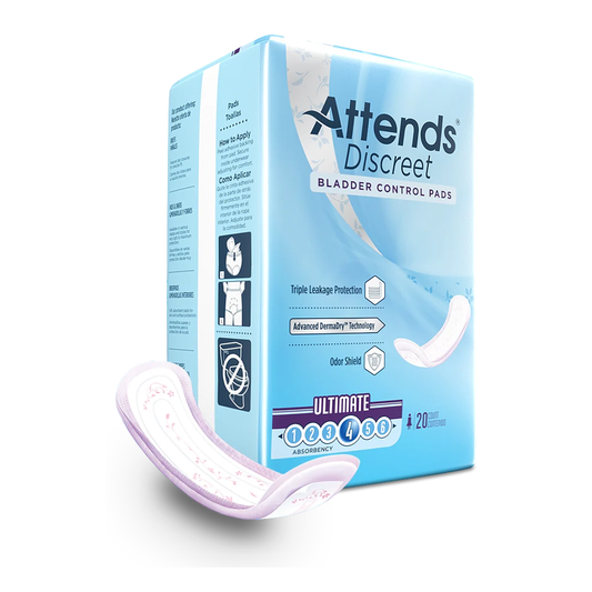 Attends Attends Discreet Bladder Control Pads (DPCADPULT, DPCADPMAL) on a white background
