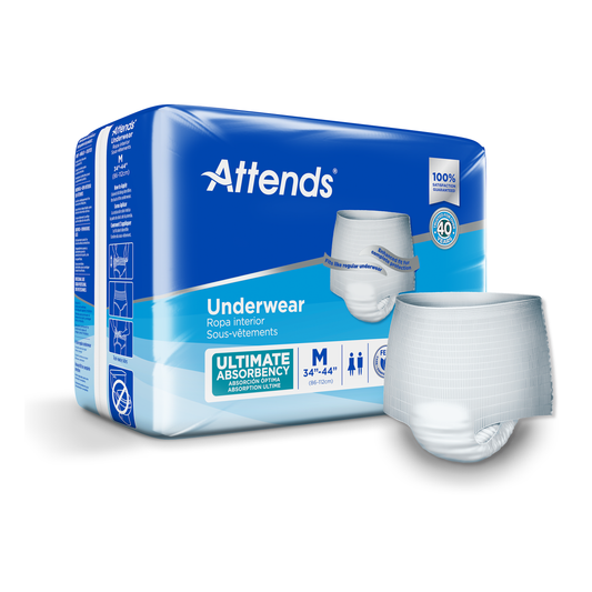Attends Ultimate Underwear package and product on a white background