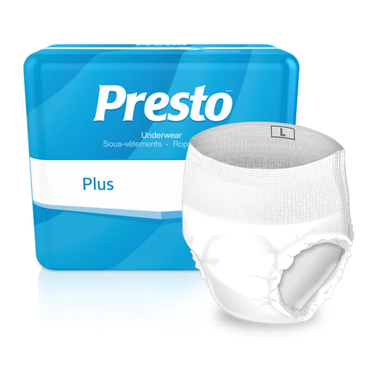 DRYLOCK TECHNOLOGIES Presto Unisex Plus Classic Underwear With OdorSecure® (DYLAUB01020, DYLAUB01040) on a white background